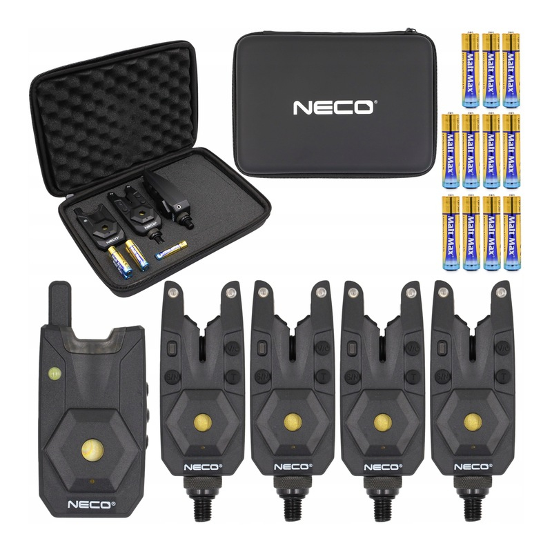 Zestaw sygnalizatorów brań z centralka Neco Base-X 104 4+1