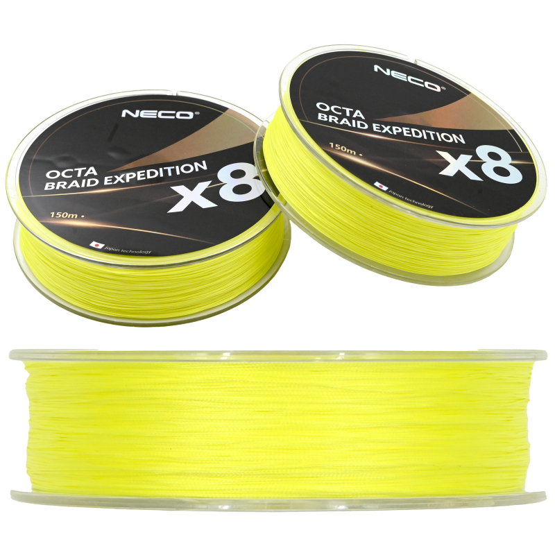 Plecionka Neco Octa Braid Expedition x8 150m 0,12mm - żółta