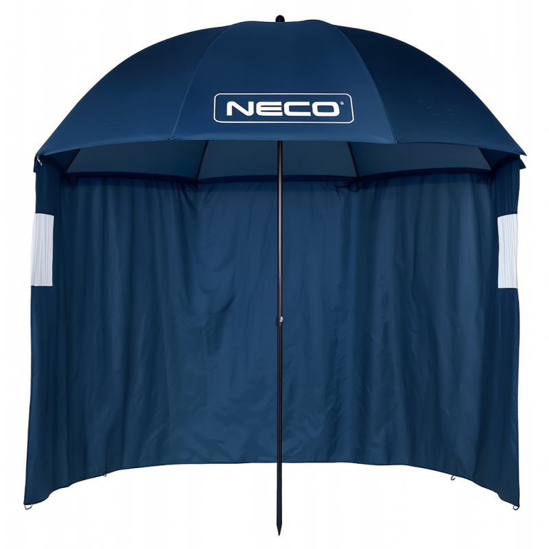 PARASOL NAMIOT WĘDKARSKI WODOSZCZELNY DUŻY Z OSŁONĄ 220CM NECO NIEBIESKI