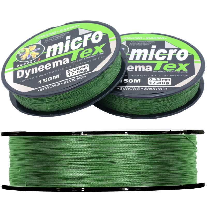 Plecionka Micro Tex Dyneema Zielona 0,10mm