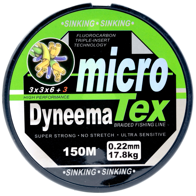 Plecionka Micro Tex Dyneema Zielona 0,28mm