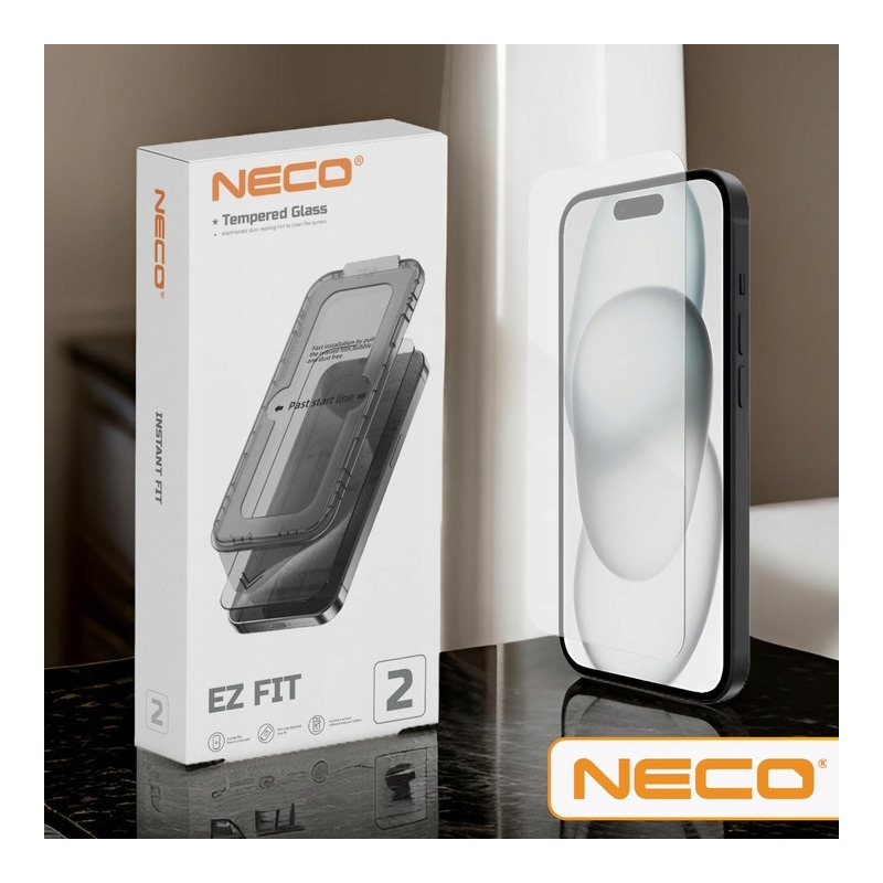 Szkło/Szybka ochronna iPhone 15 Pro Max z aplikatorem 2szt. Neco